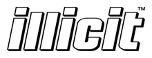 Illicit cannabis brand logo in white text on transparent background