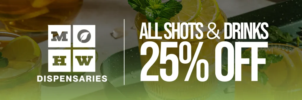 all shots & drinks 25% off