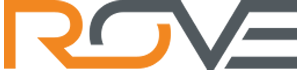 Rove cannabis brand logo with orange and gray curved design elements